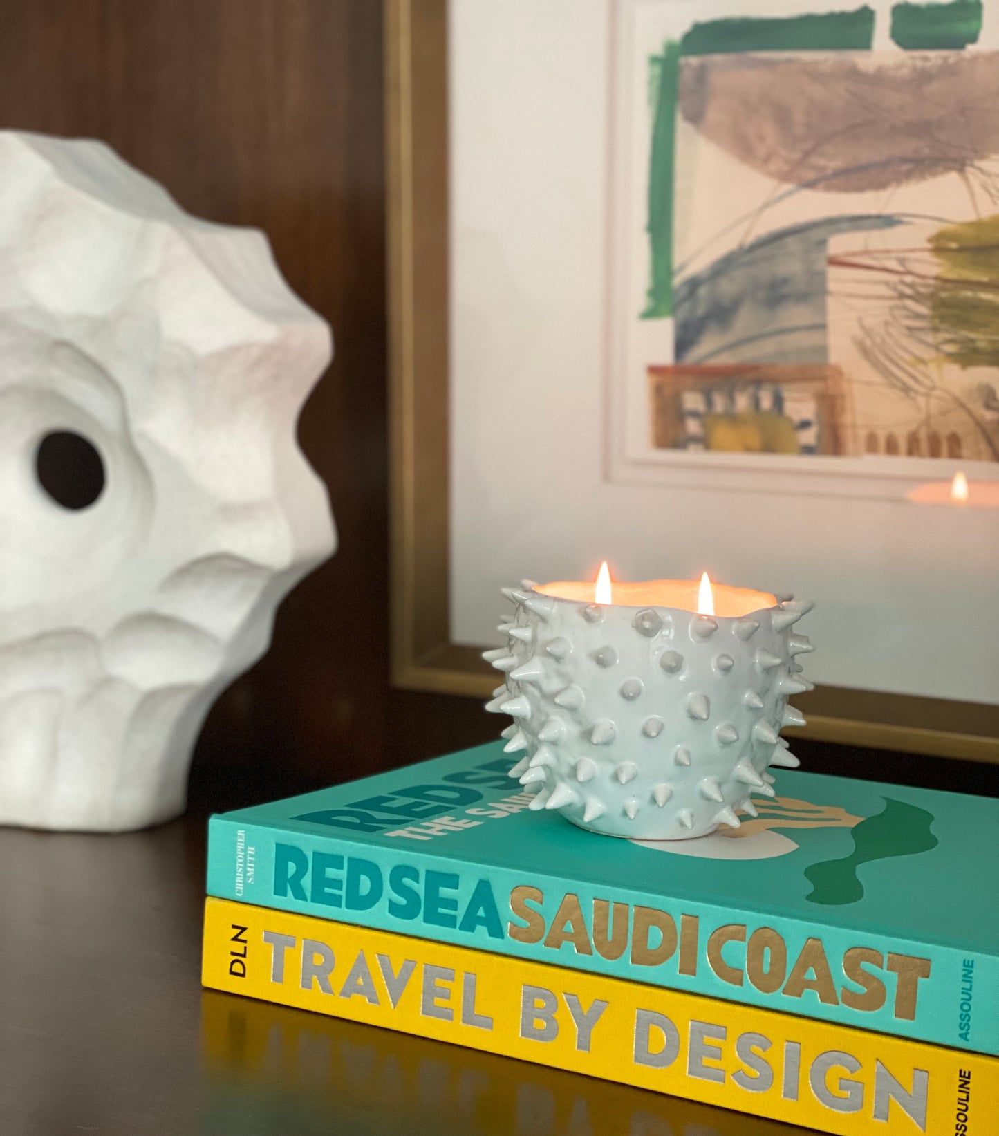 Heather Haygood White Spike Candle