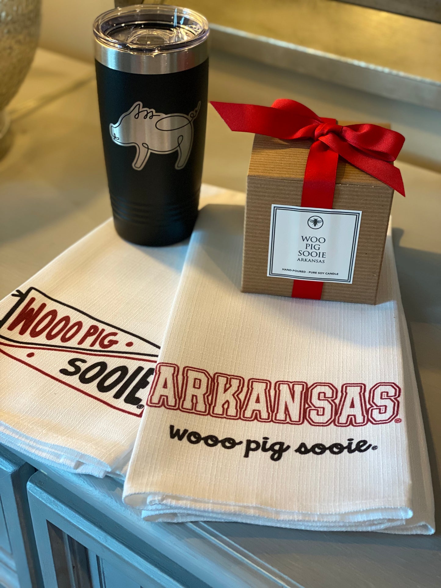 Arkansas Double Pennant Tea Towel