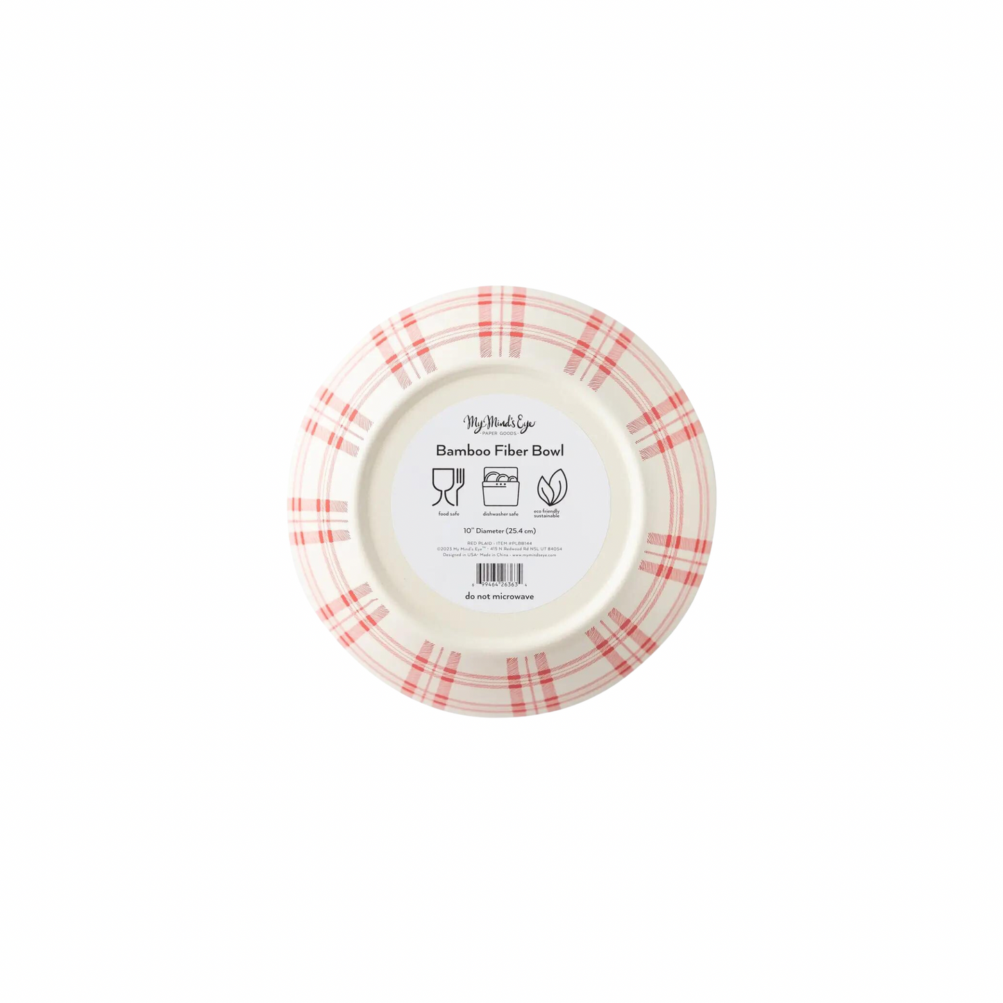 Red Plaid Reusable Serving Bowl