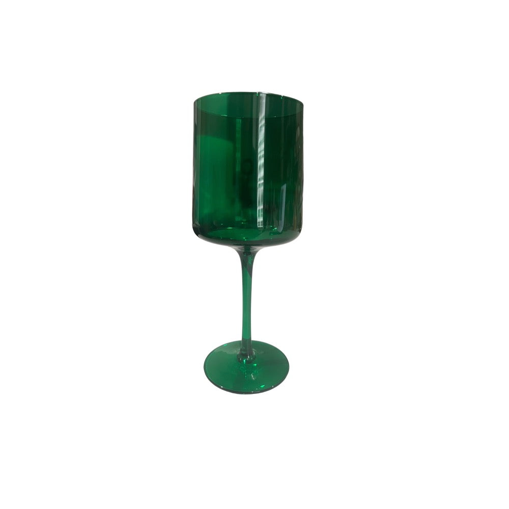 Green Stemmed Wine Glass