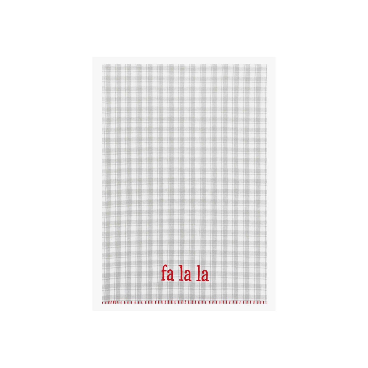 Gray Plaid Fa La La Tea Towel