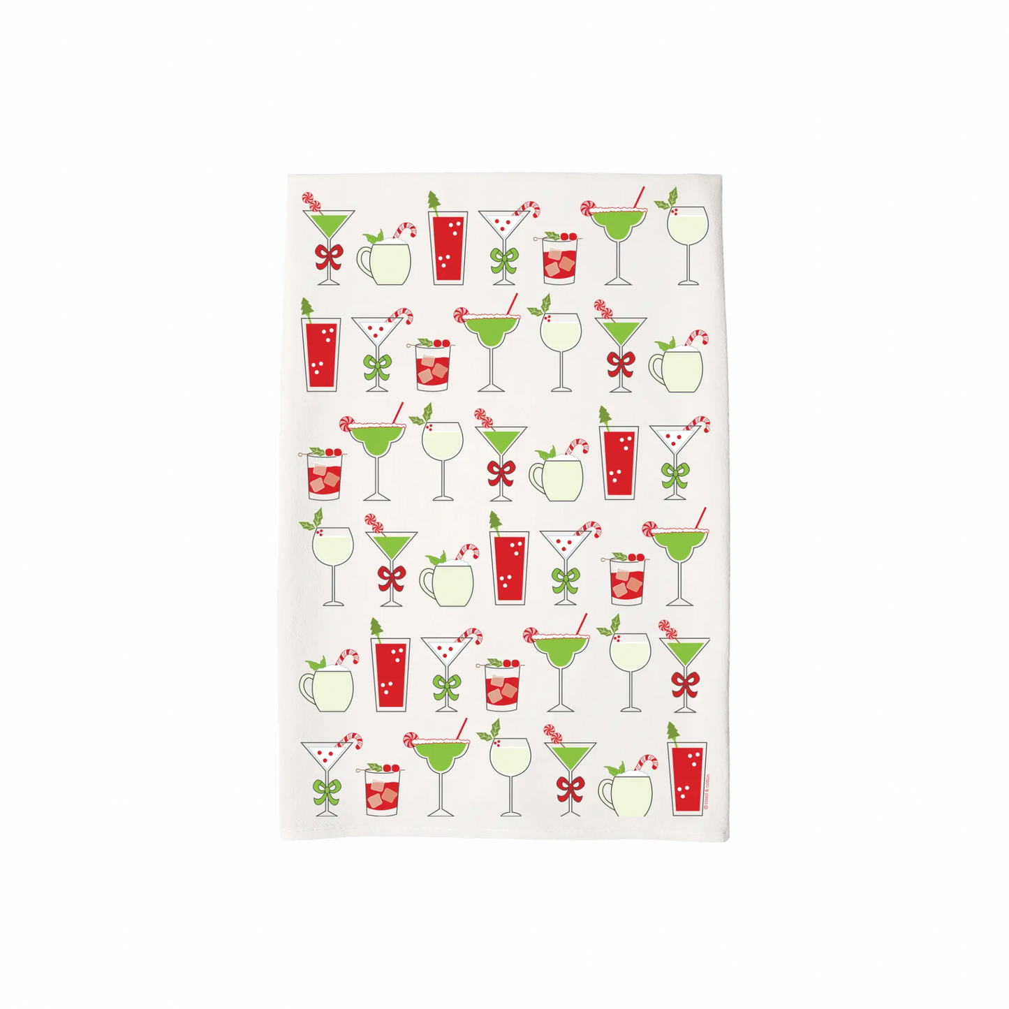 Christmas Cocktails Tea Towel