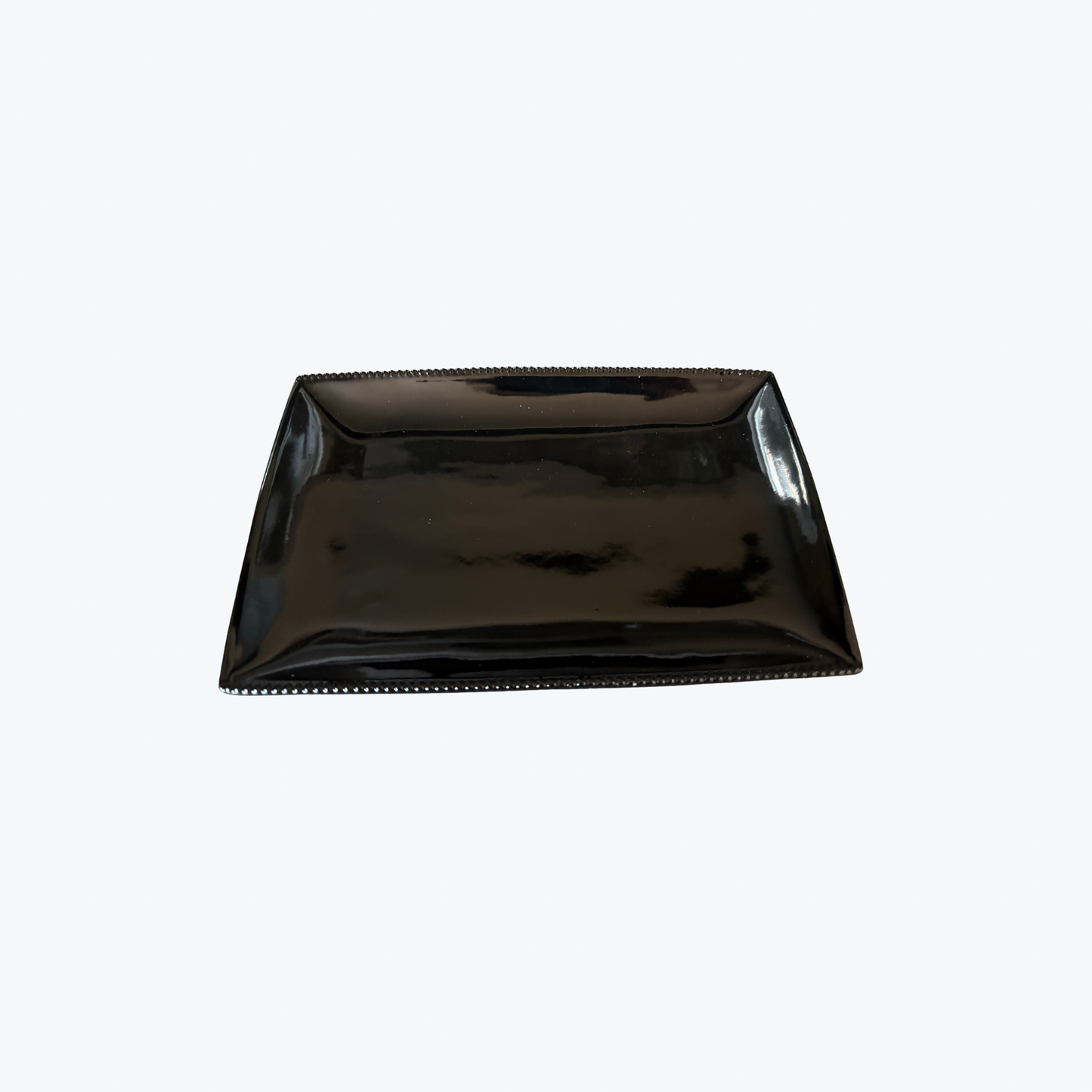 Paper Guest Towel Ceramic Caddy Beaded Tray Black