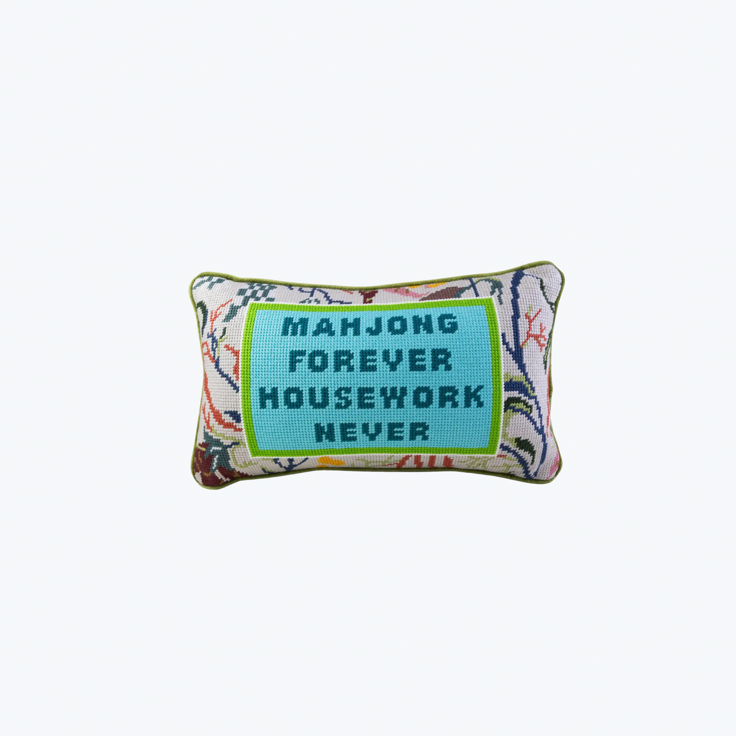 Mahjong Needlepoint Pillow