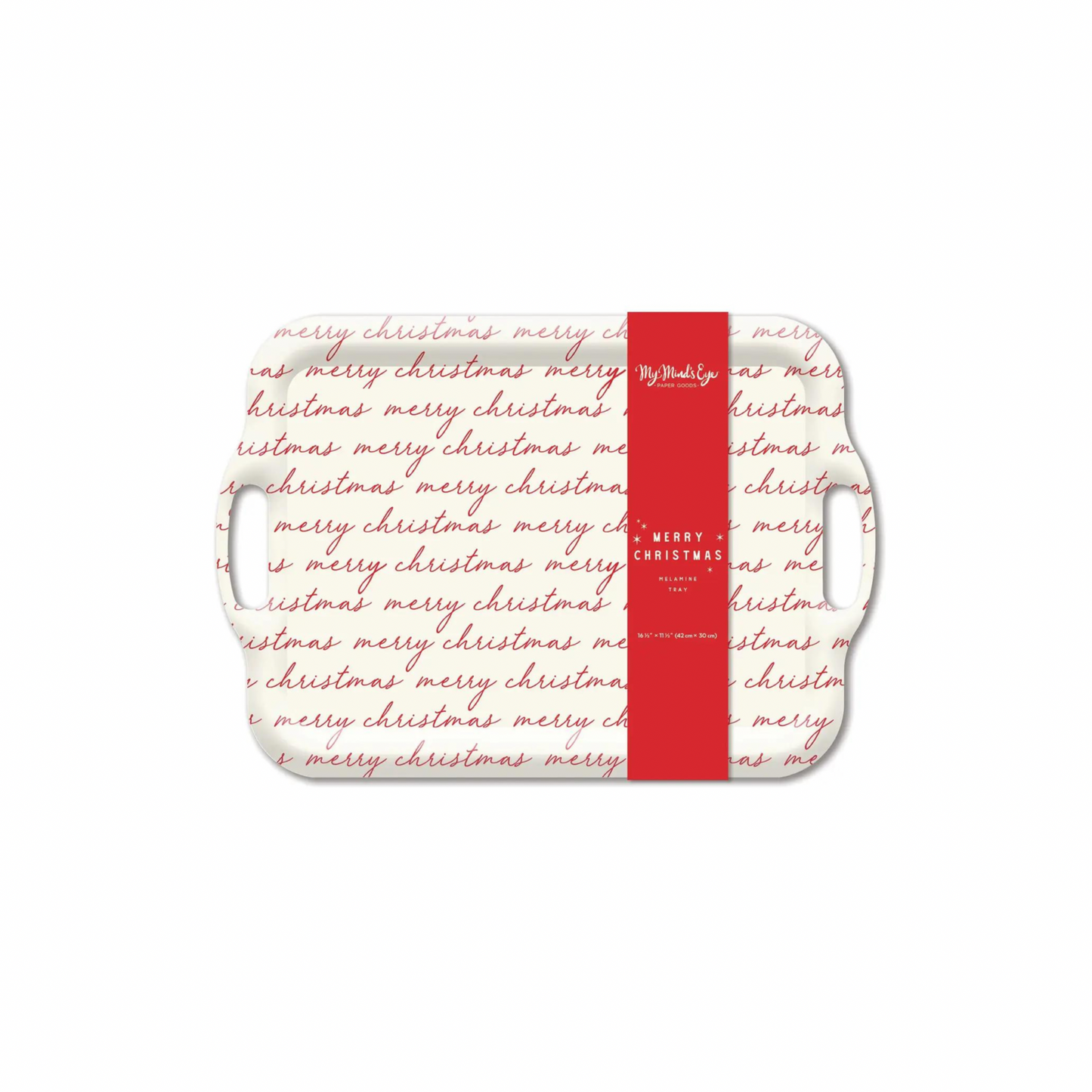 Merry Christmas Script Melamine Tray