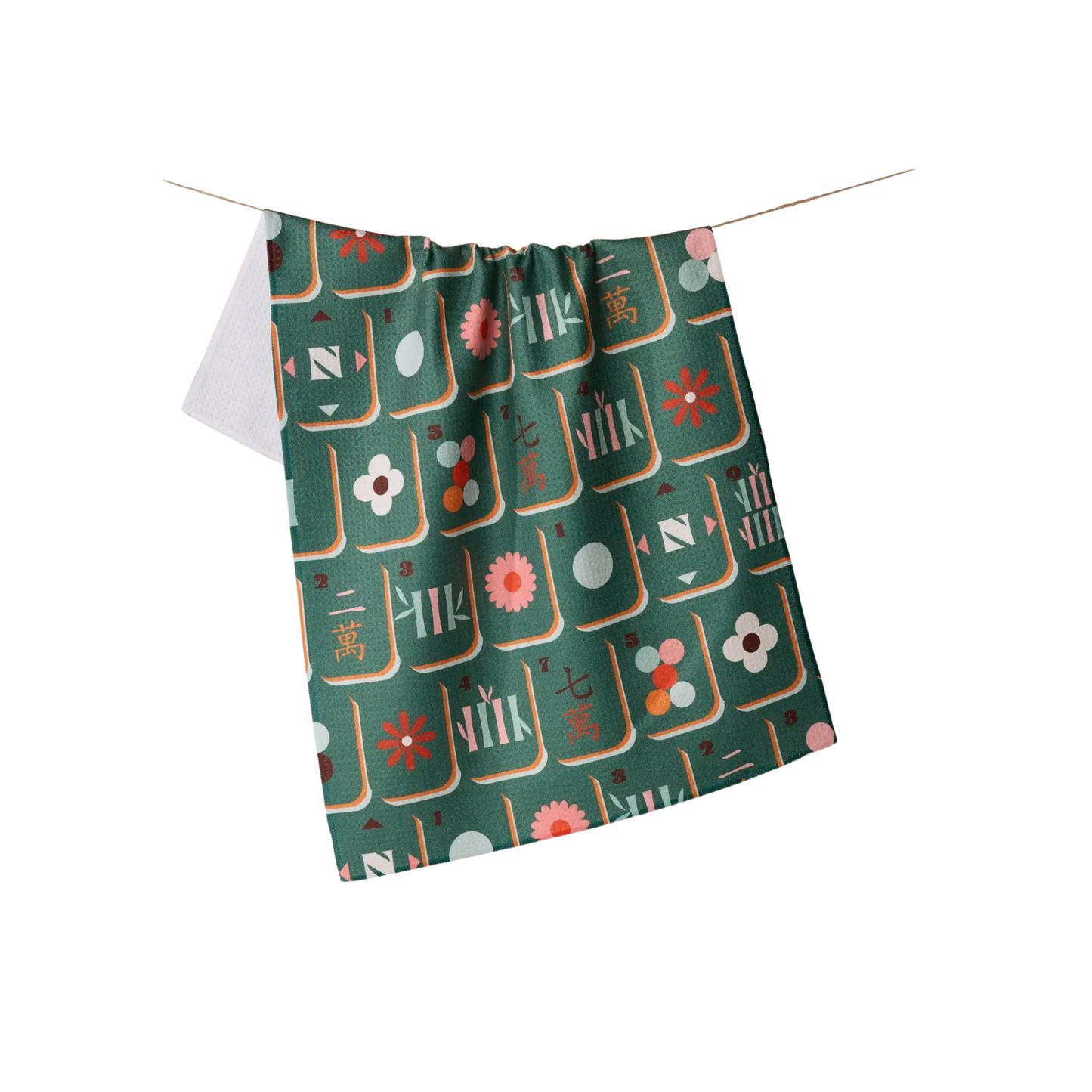 Geometry Moss Mahjong Tea Towel