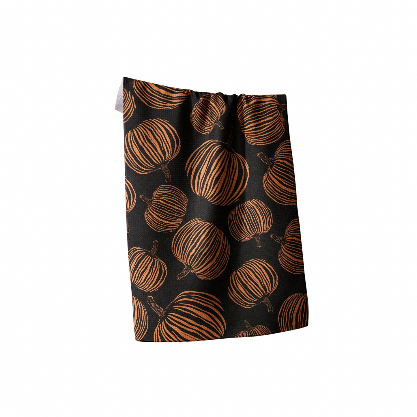 Geometry Pumpkin Noir Tea Towel