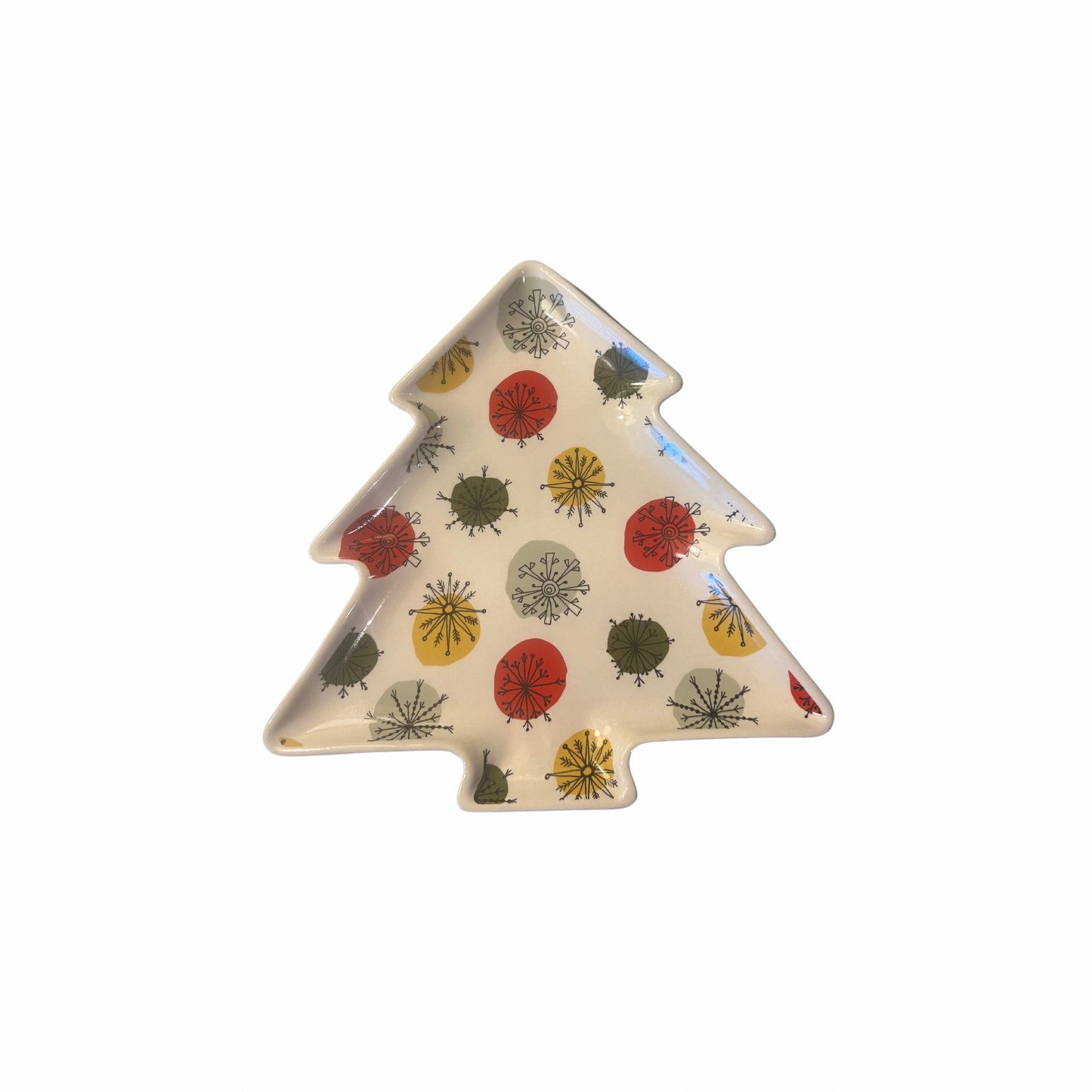 Stoneware Tree Shaped Plate- Dot