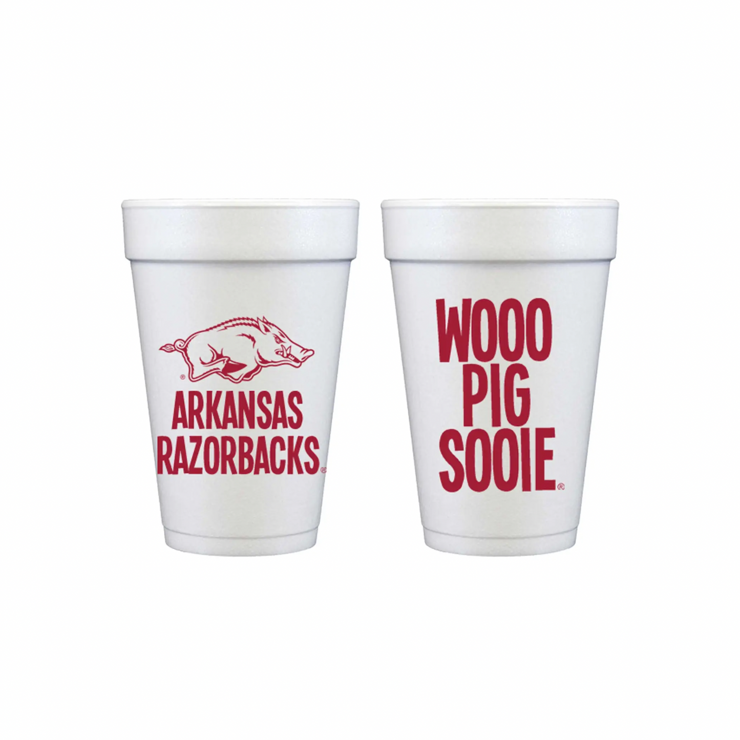Woo Pig Sooie Razorback Styrofoam Cups