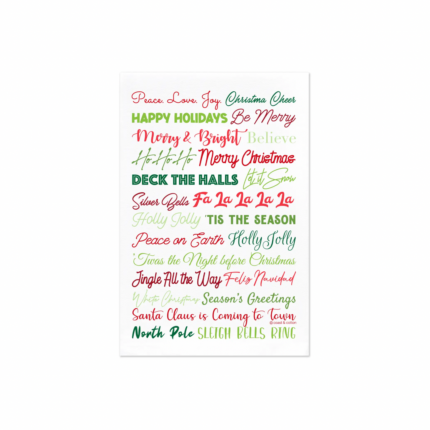 Merry and Bright Expressions Tea Towel