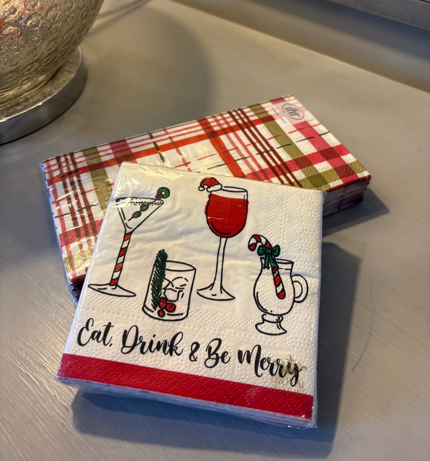 Merry Berry Plaid Christmas Paper Guest Towels