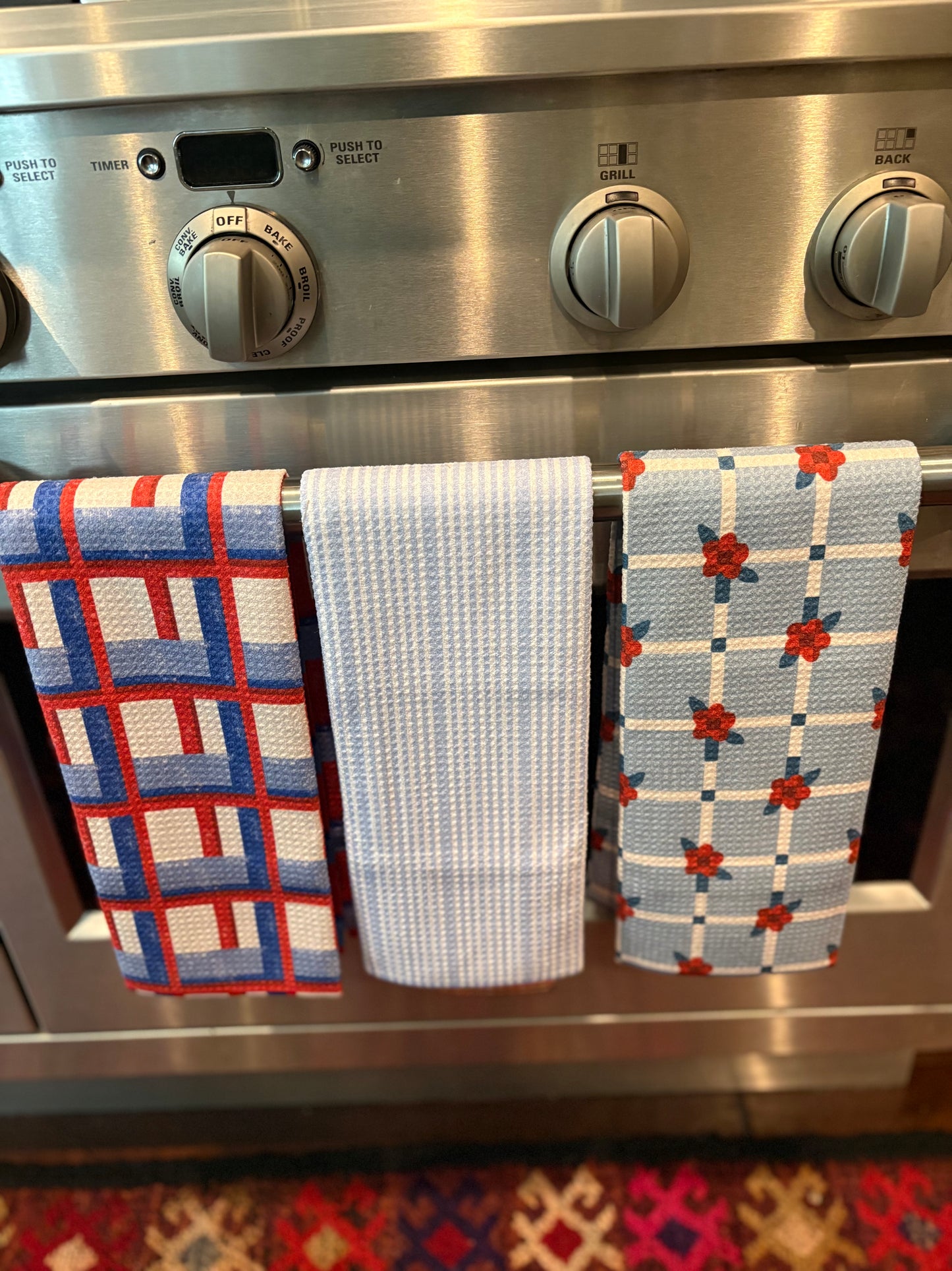 Geometry Cielo Grid Tea Towel