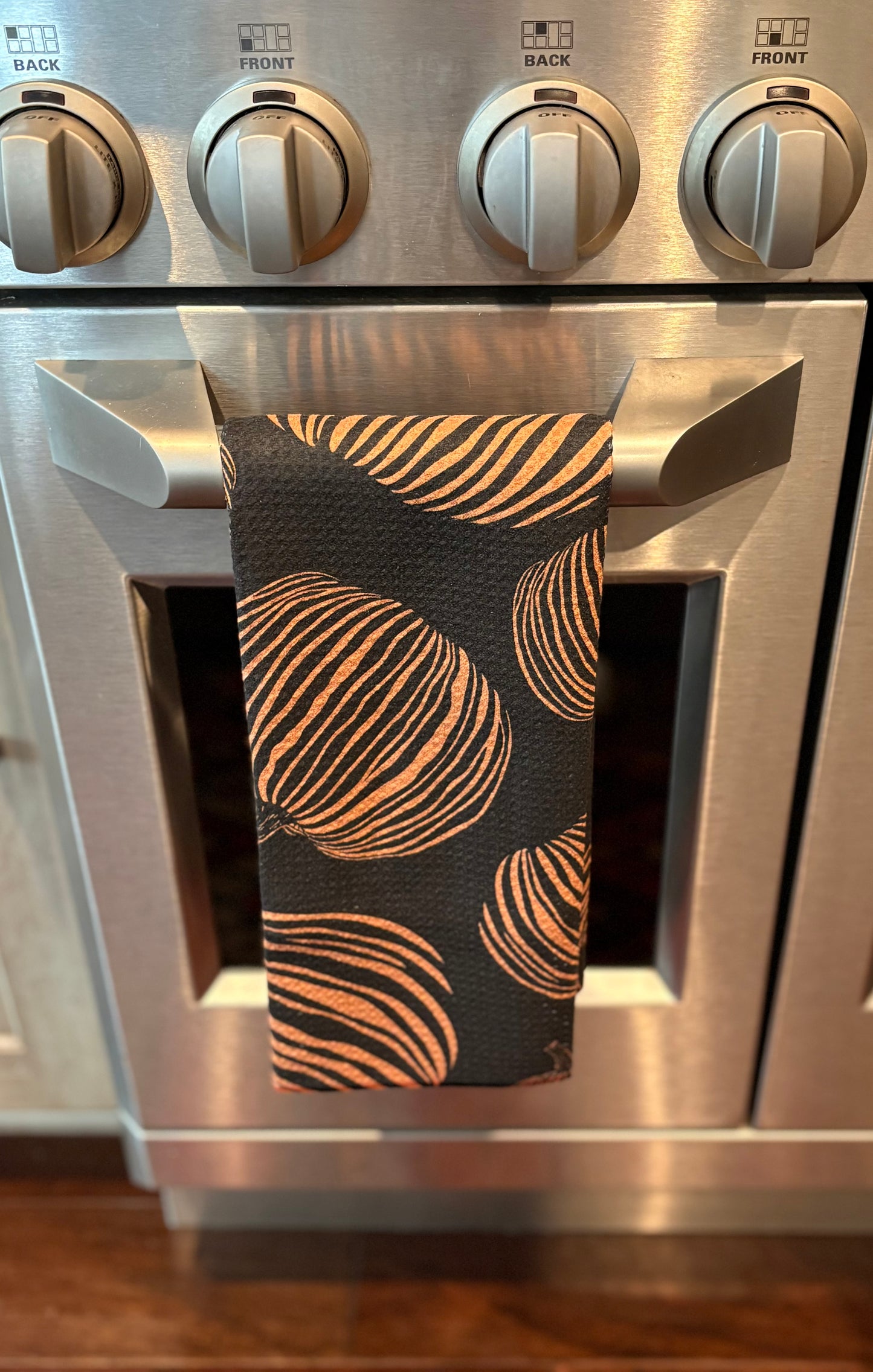 Geometry Pumpkin Noir Tea Towel