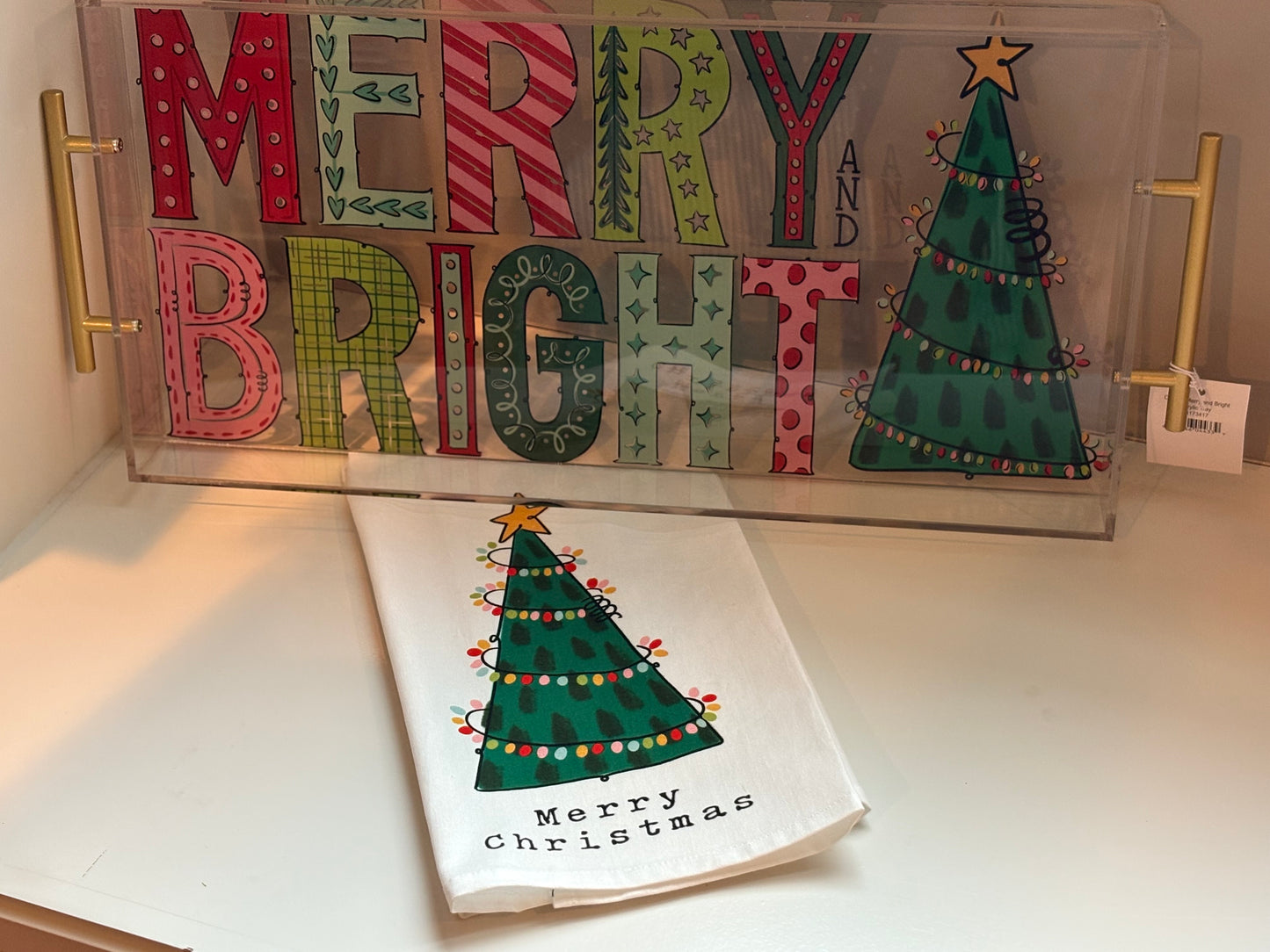 Merry and Bright Acrylic Tray