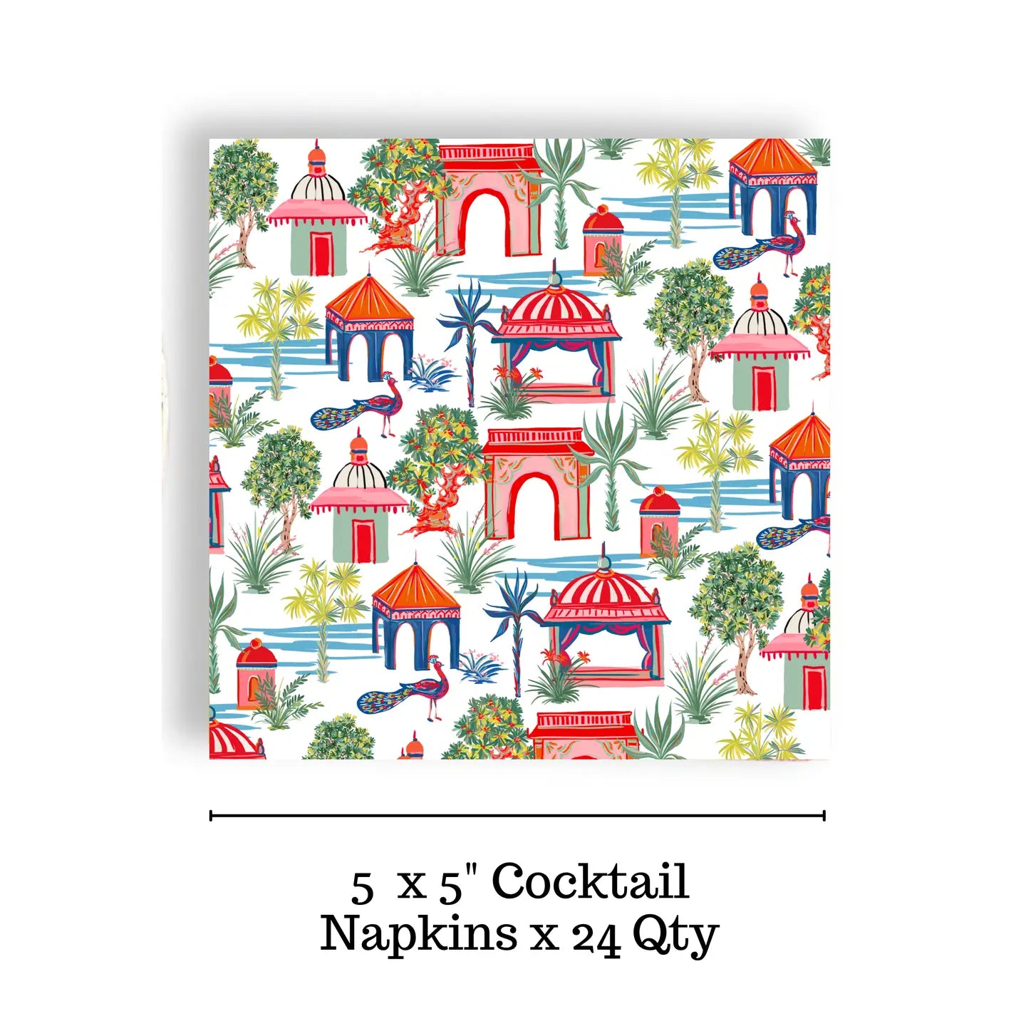 Chromatic Chinoiserie Cocktail Napkins