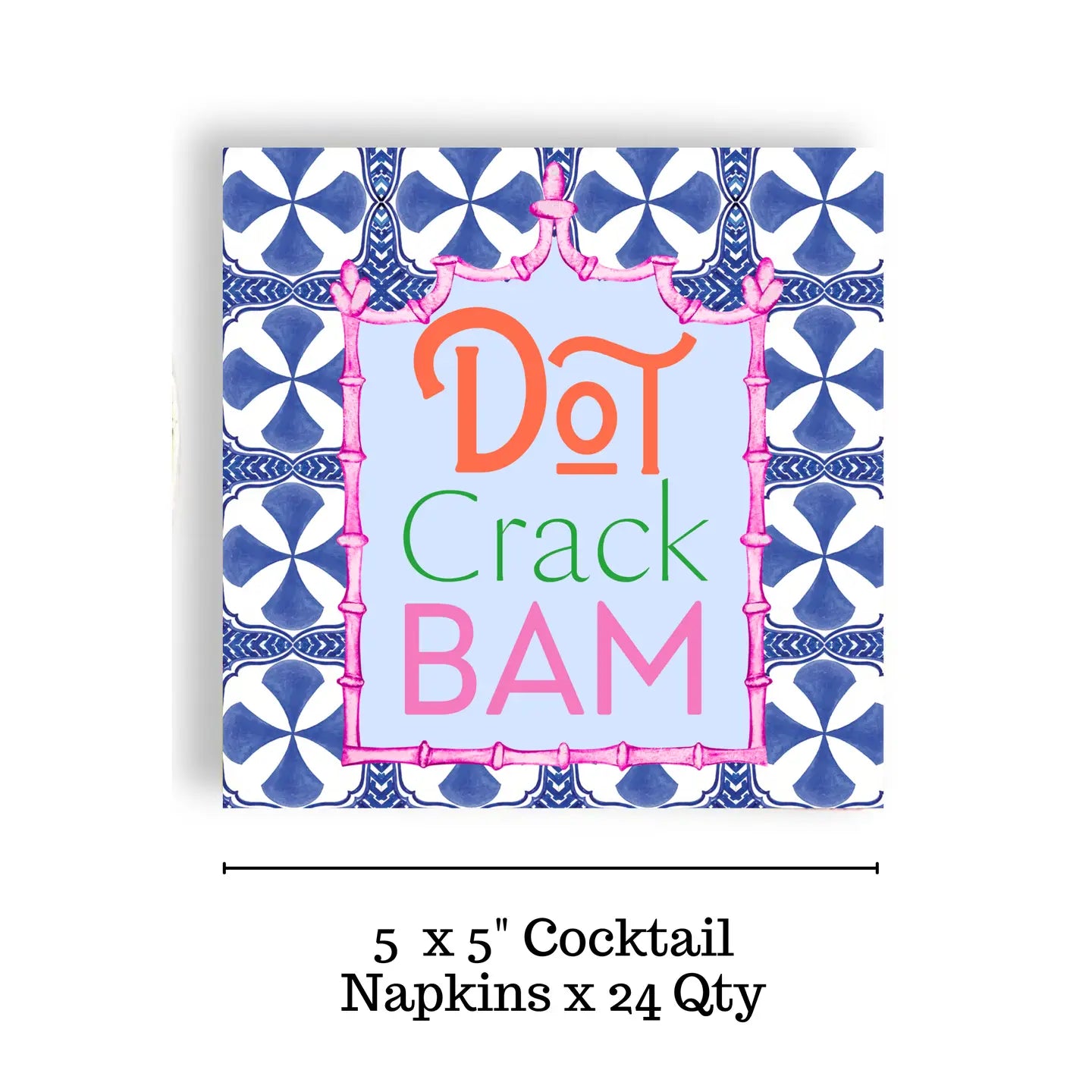 Mahjong Blue Tile Cocktail Napkin