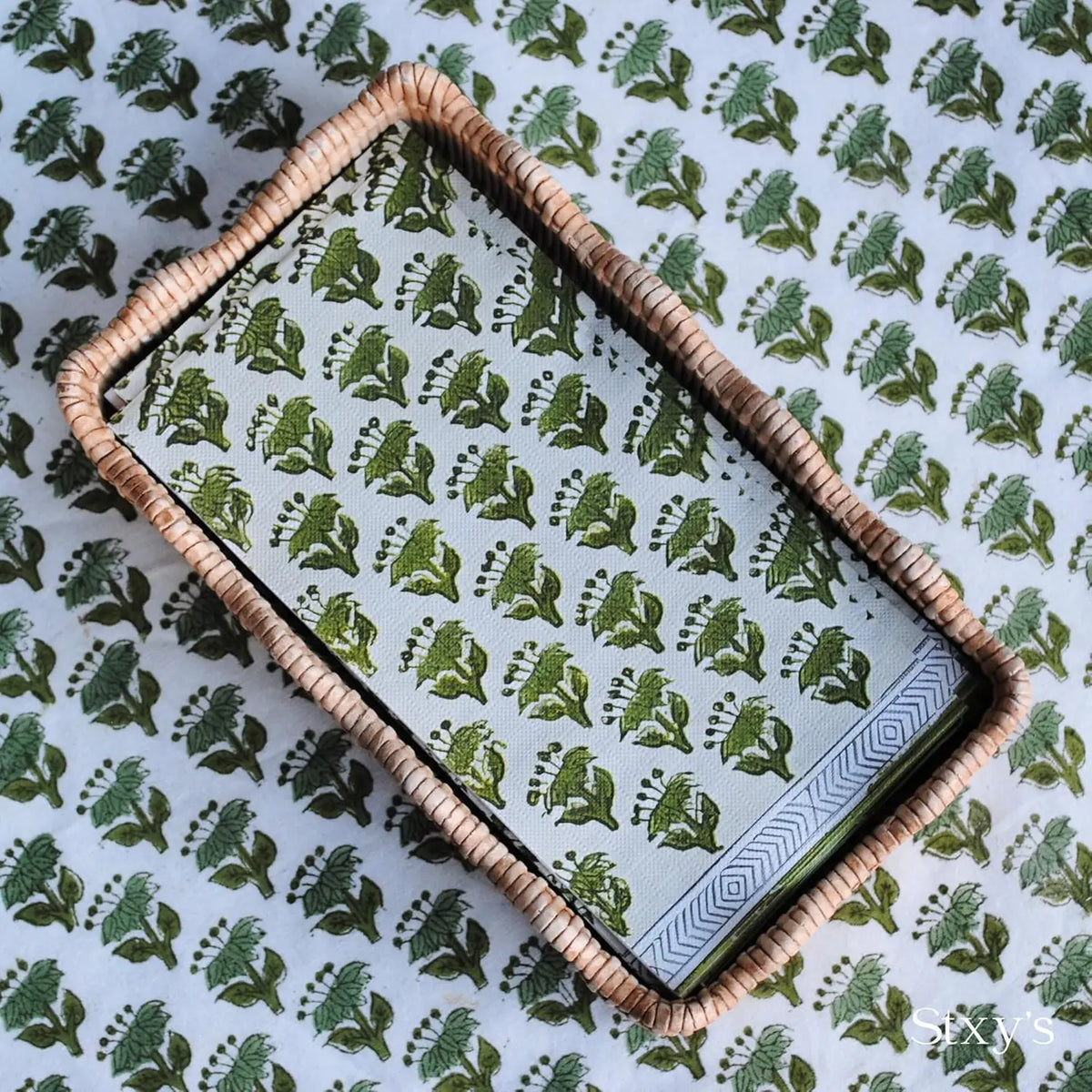Floral Green Guest Towels