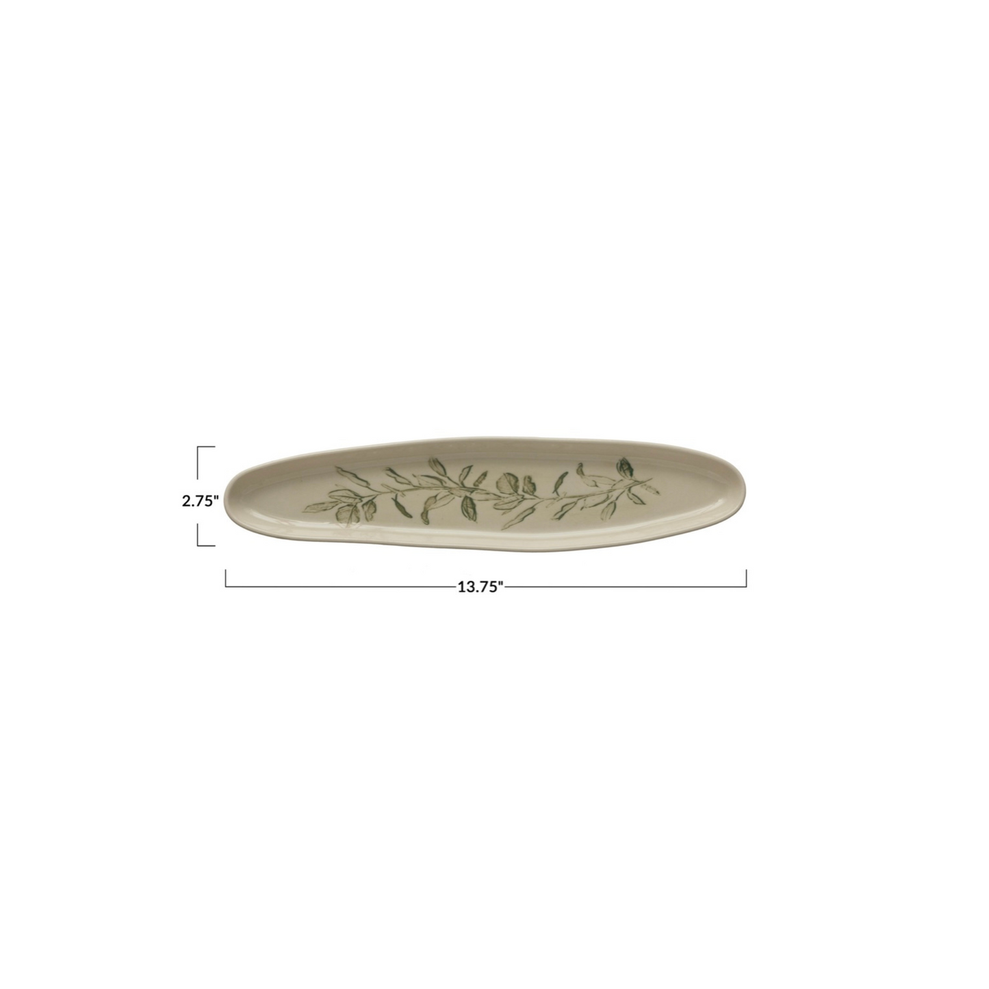 Oval Botanical Stoneware Tray