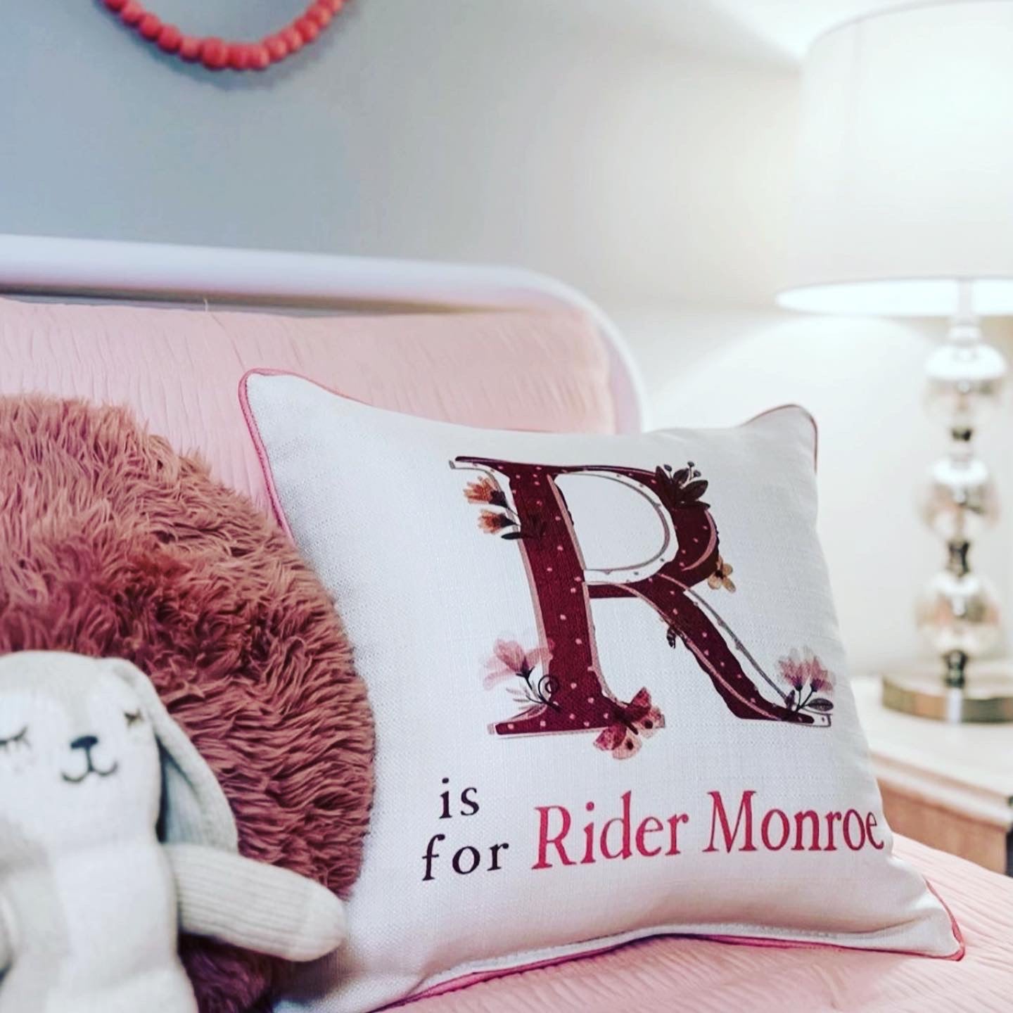 Custom Critter Girl Name Pillow