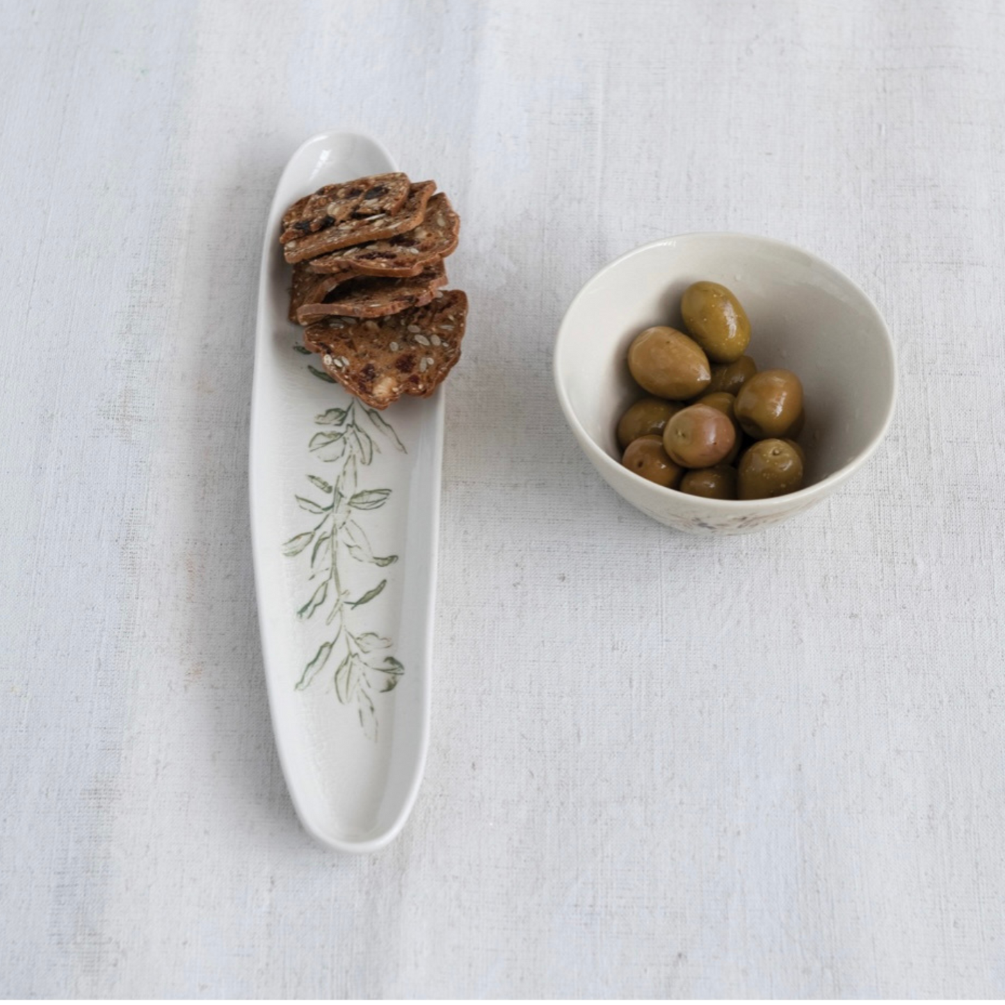 Oval Botanical Stoneware Tray