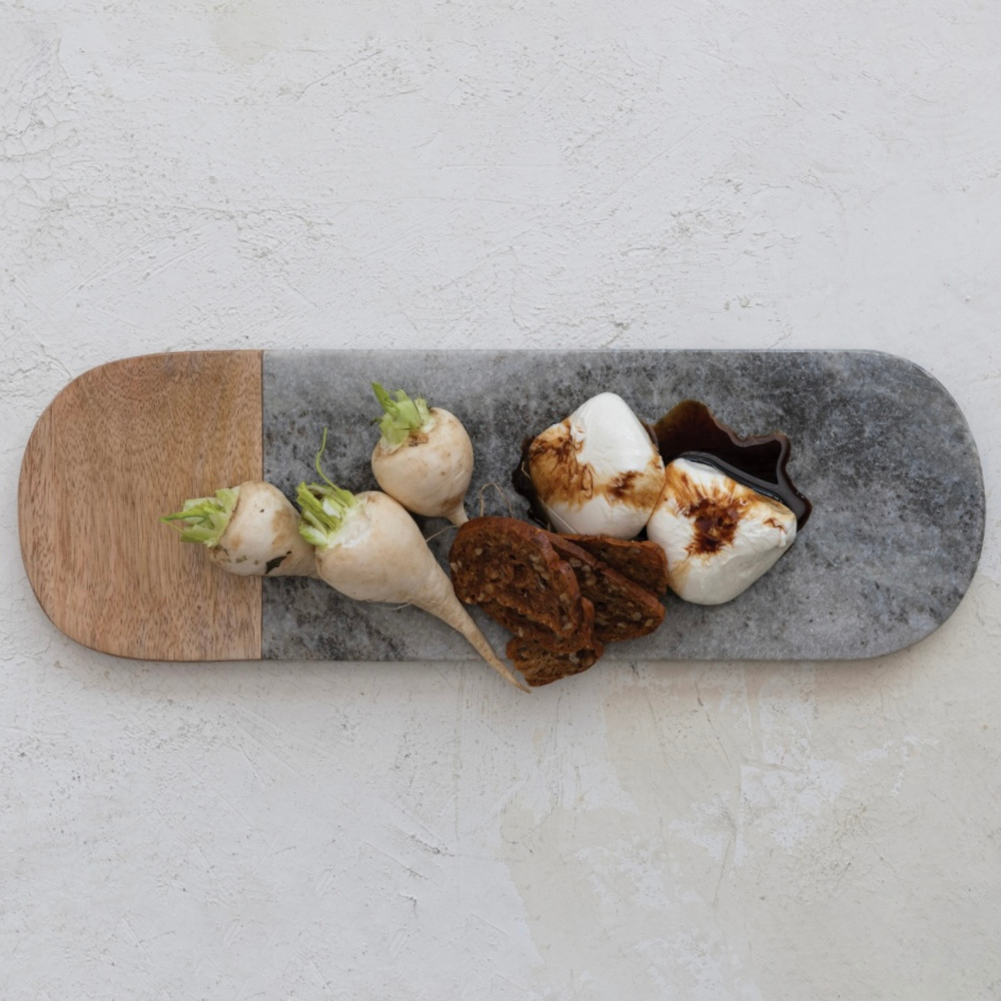 Marble and Mango Wood Serving Board- Gray