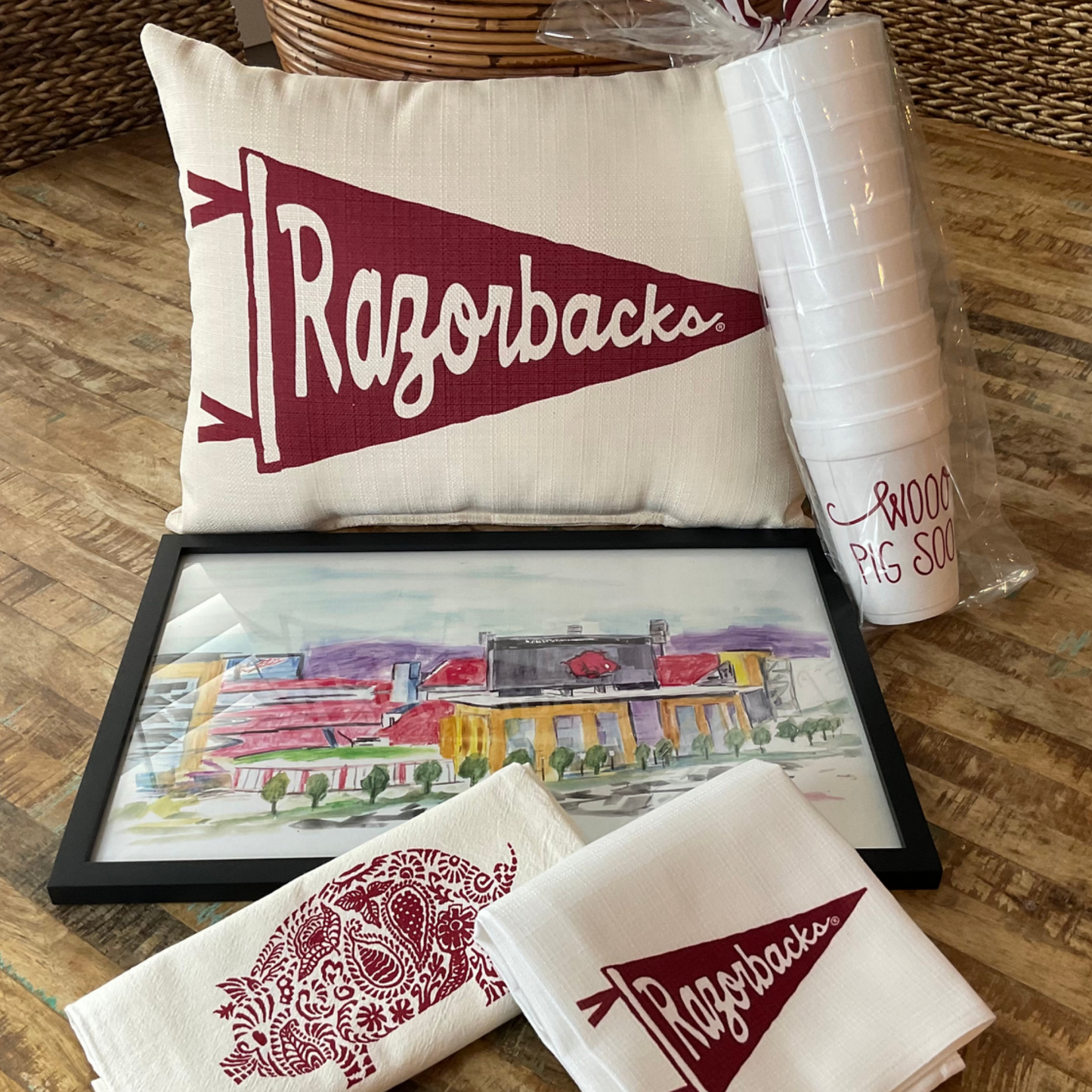 Razorback Stadium print in frame