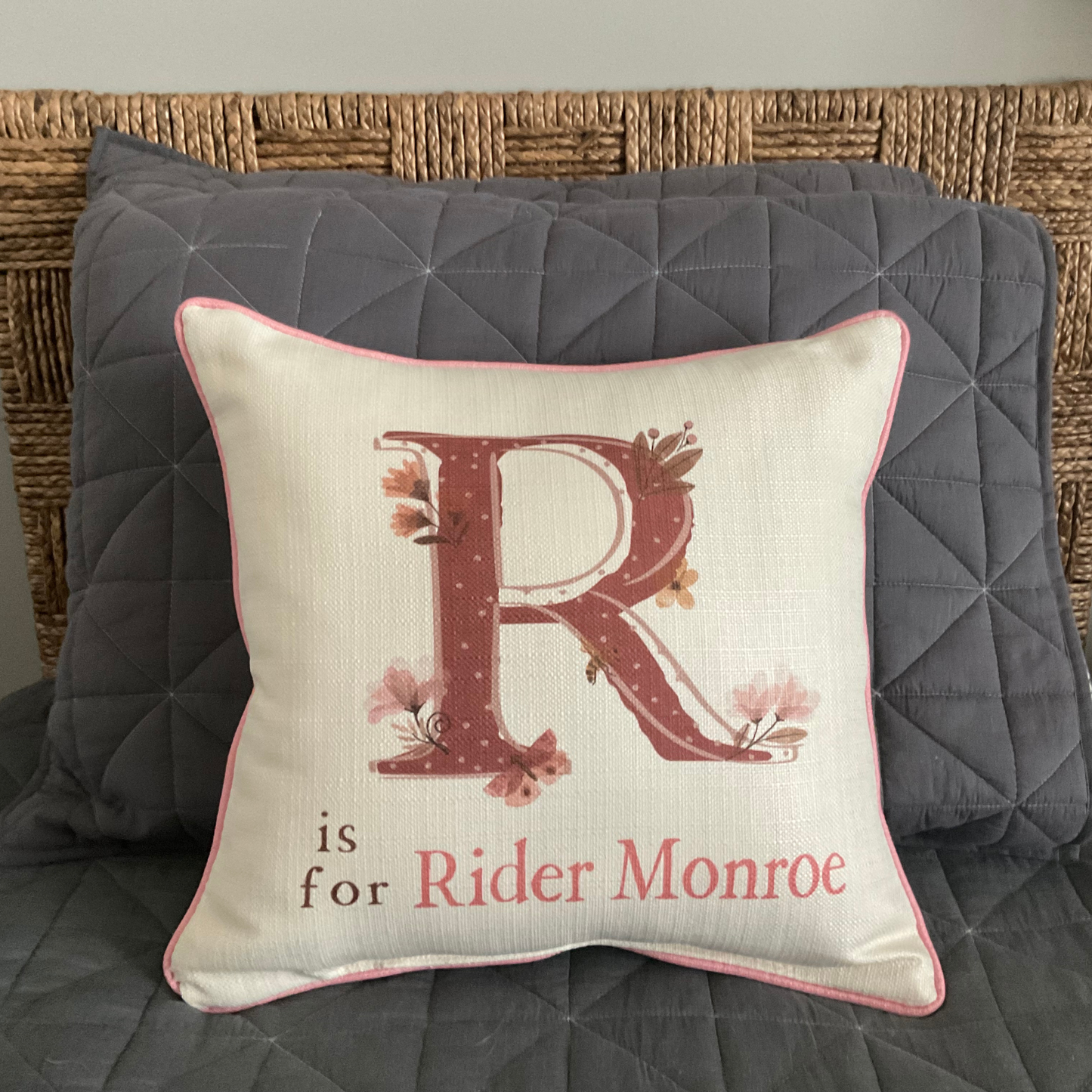 Custom Critter Girl Name Pillow