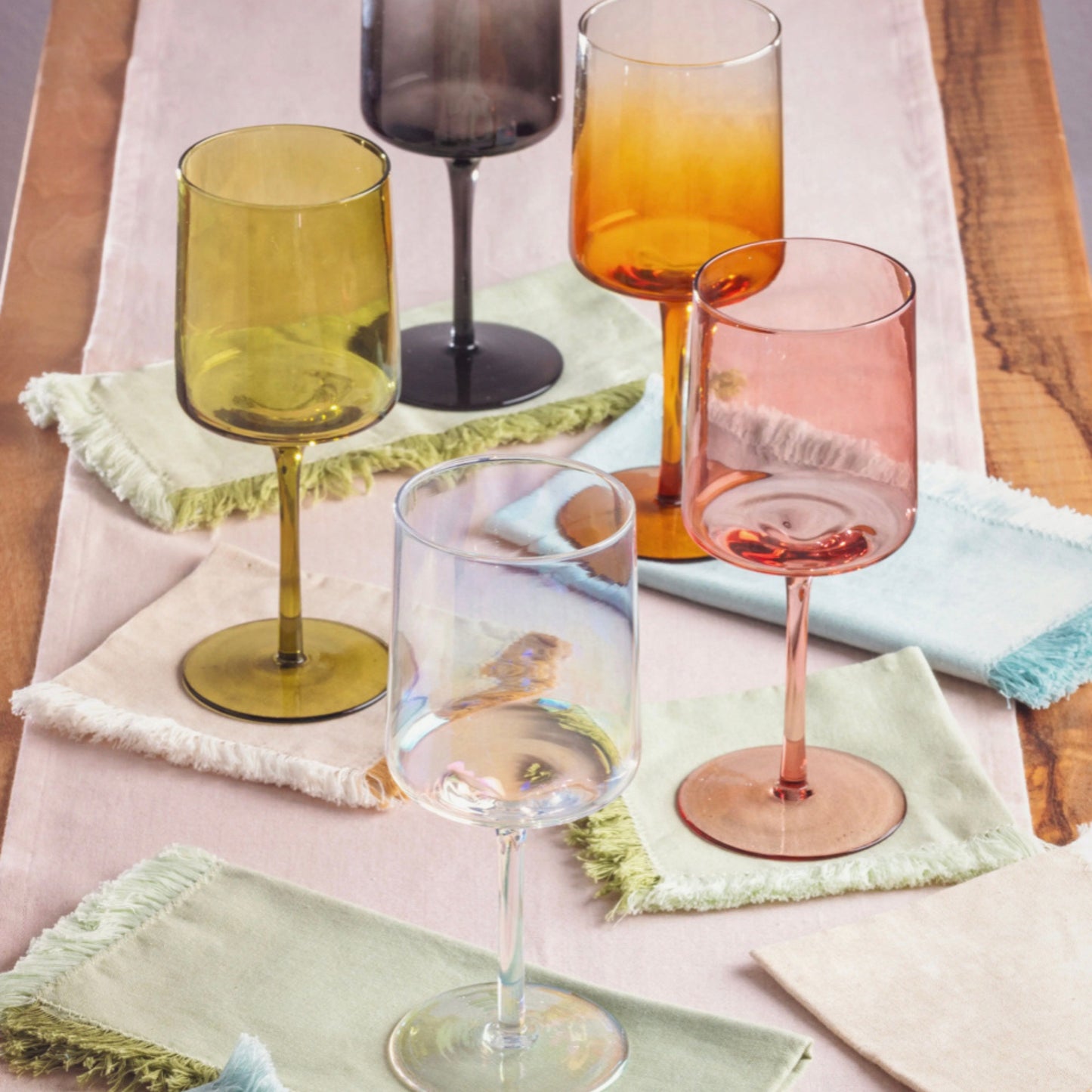 Clear Mid-Century Wine Glass