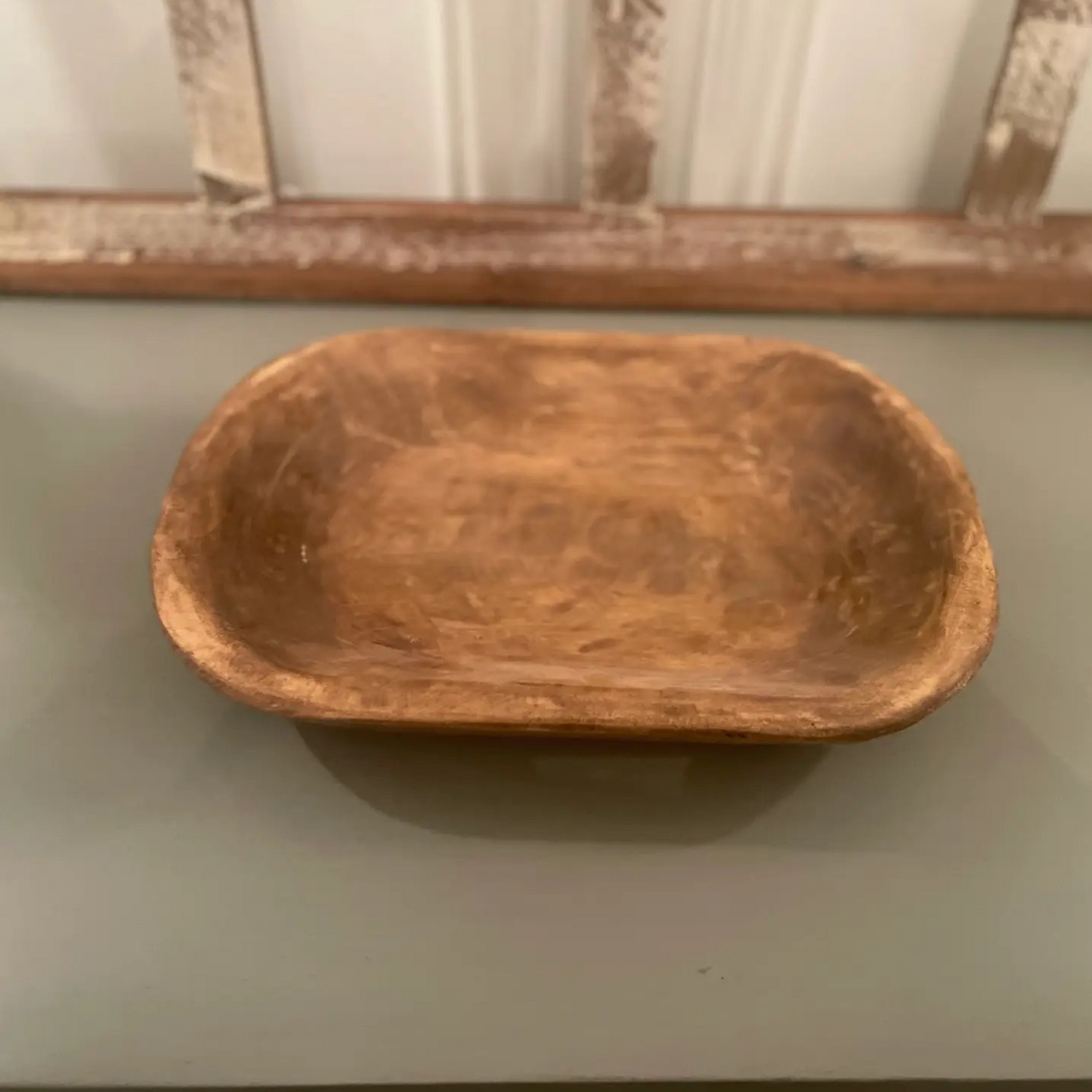 Small Oval Wooden Dough Bowl