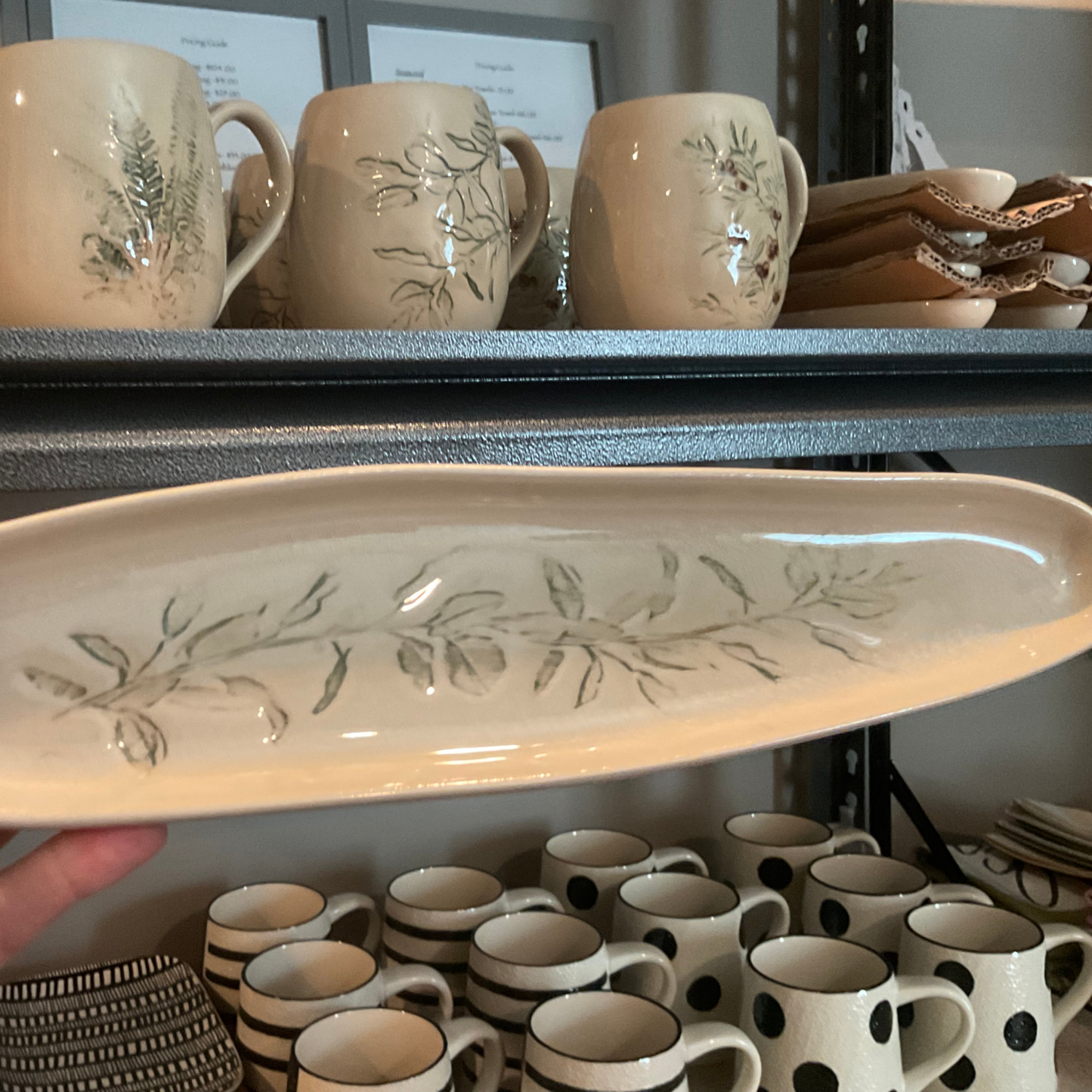 Oval Botanical Stoneware Tray