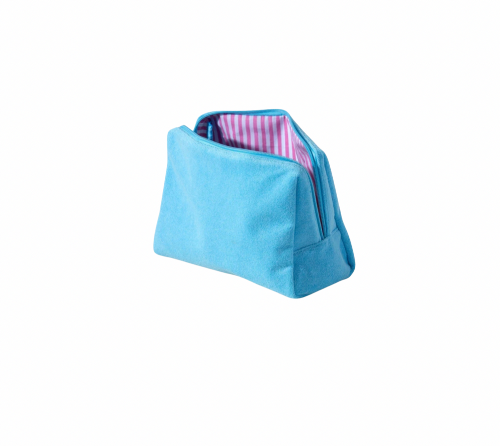 Turquoise Terry Zip Pouch