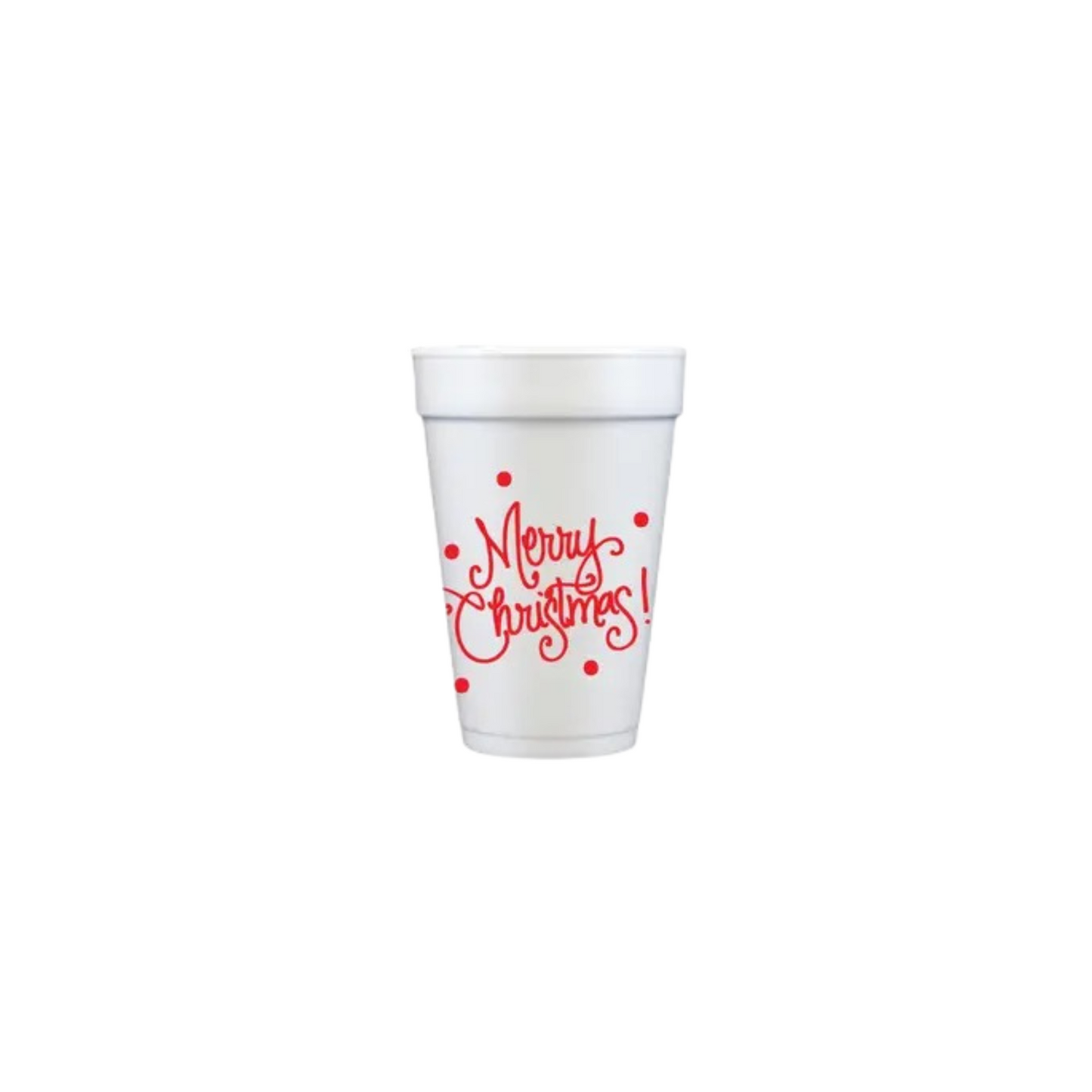 Merry Christmas with Dots Styrofoam Cups