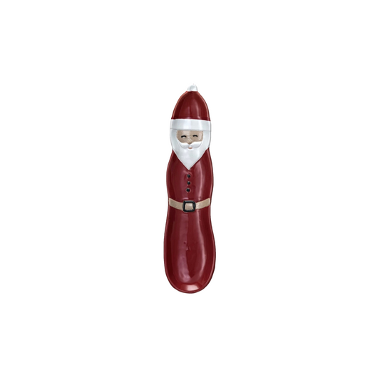 Stoneware Santa Plate, Red and White