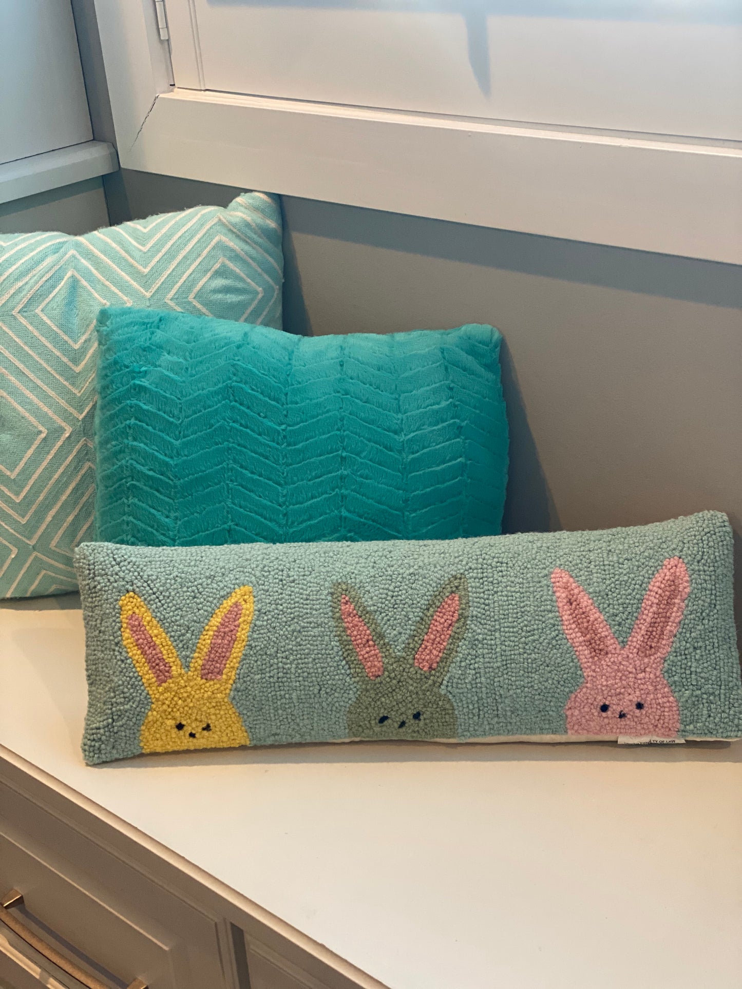 Three Bunnies Hook Pillow