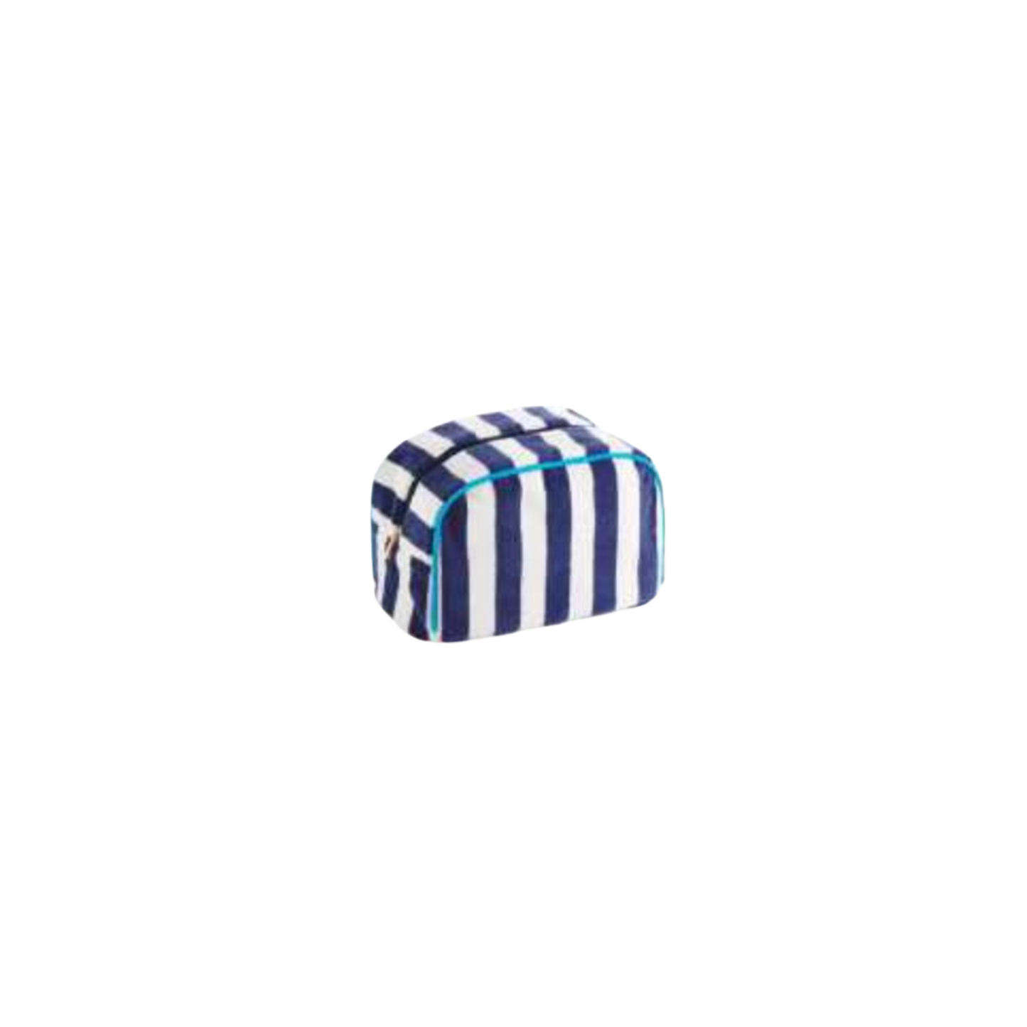 Cabana Large Stripe Zip Pouch- Navy