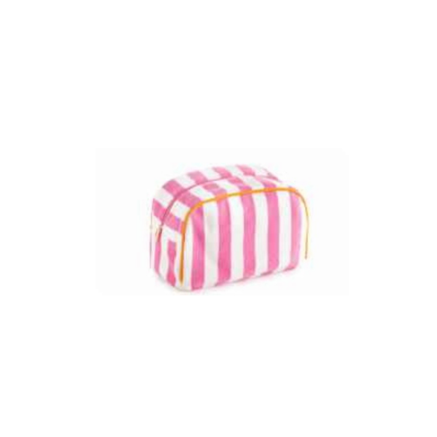 Cabana Large Stripe Zip Pouch- Pink