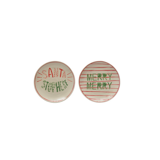 Merry Merry and Santa Stops Here Plates.