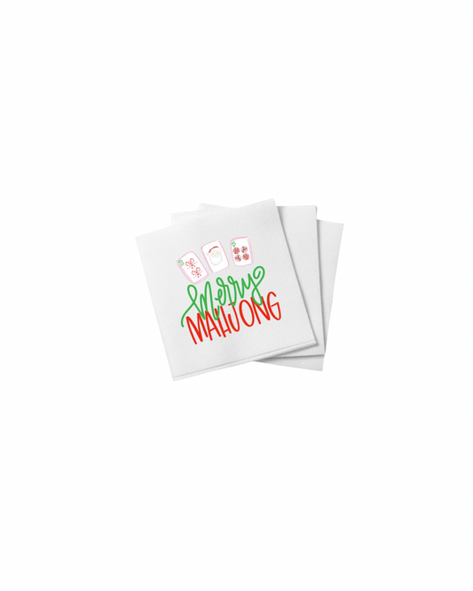 Merry Mahjong Christmas Cocktail Napkins