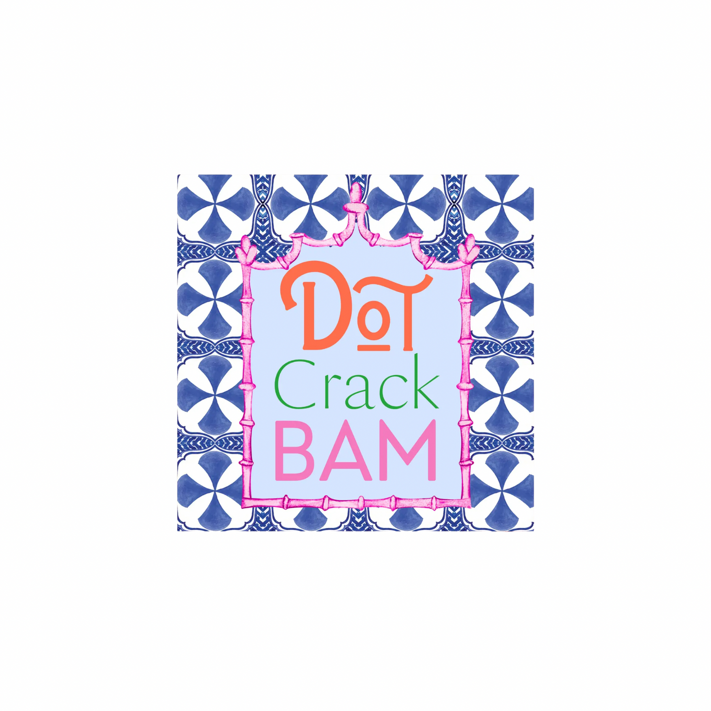 Mahjong Blue Tile Cocktail Napkin