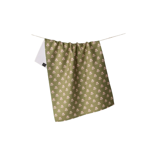 Geometry Lucky Flowers Tea Towel
