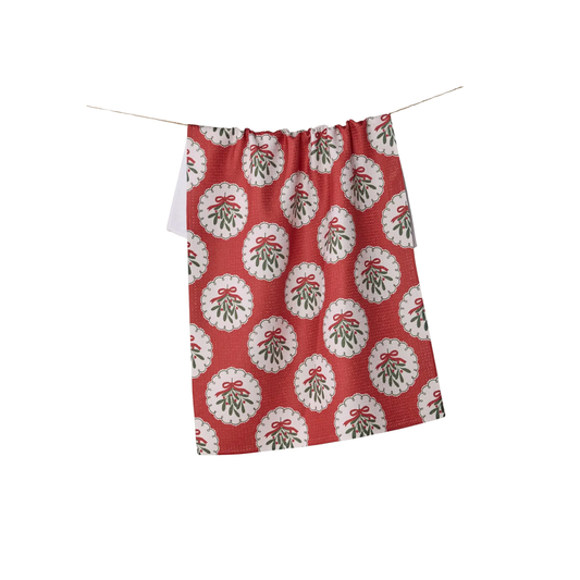 Geometry Merry Mistletoe Tea Towel