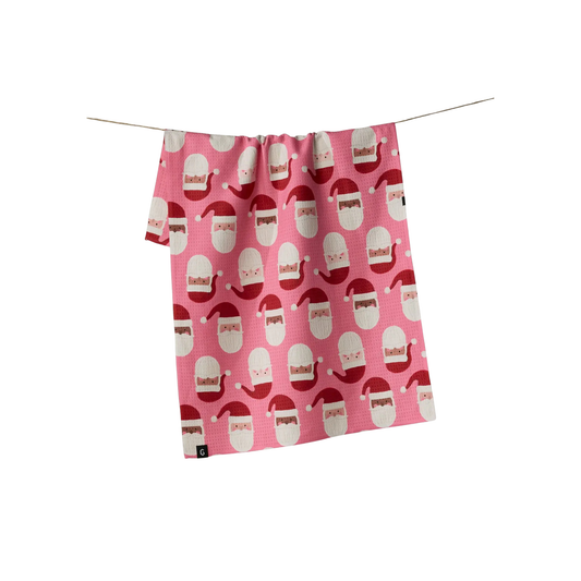 Geometry LUXE Jolly Santas Tea Towel