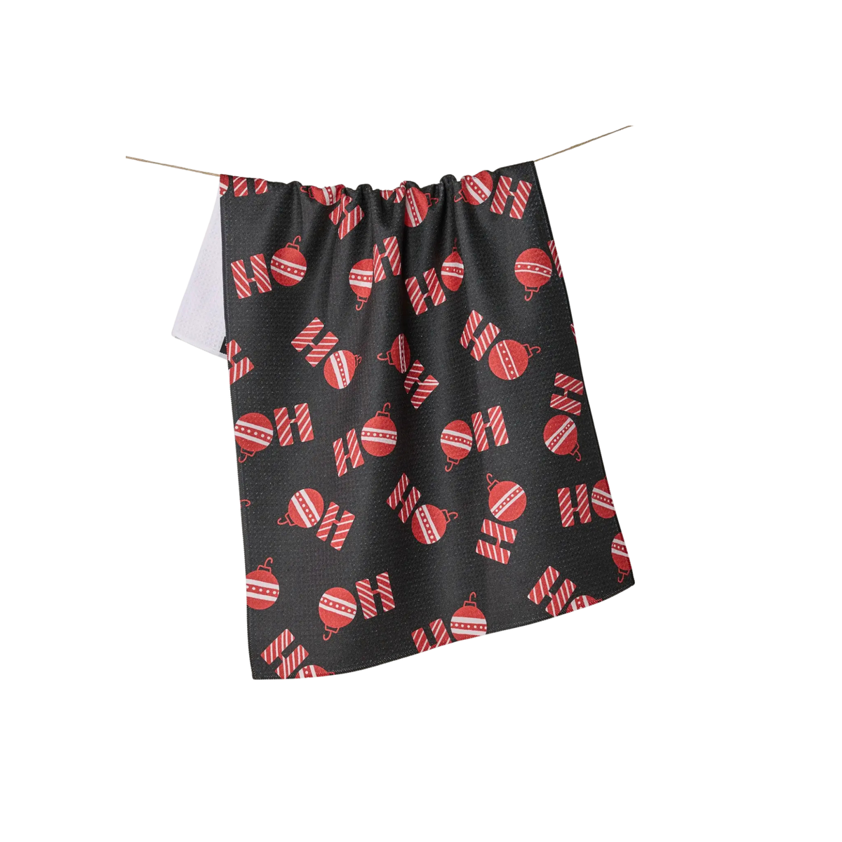 Geometry Santa Greetings Tea Towel
