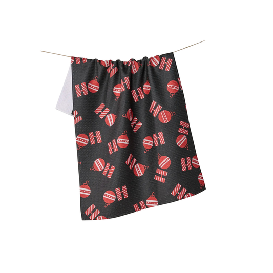 Geometry Santa Greetings Tea Towel