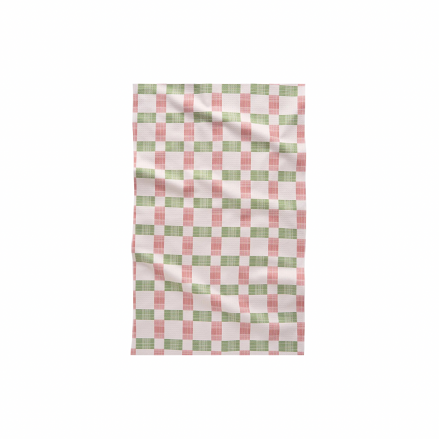 Geometry Be Merry Plaid Tea Towel