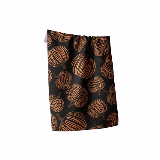 Geometry Pumpkin Noir Tea Towel