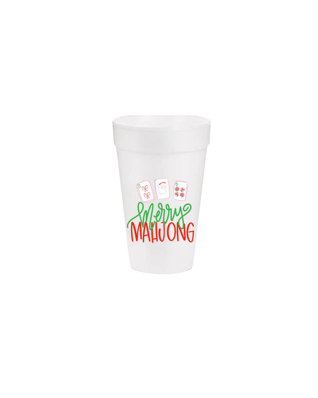 Merry Mahjong Christmas Styrofoam Cups