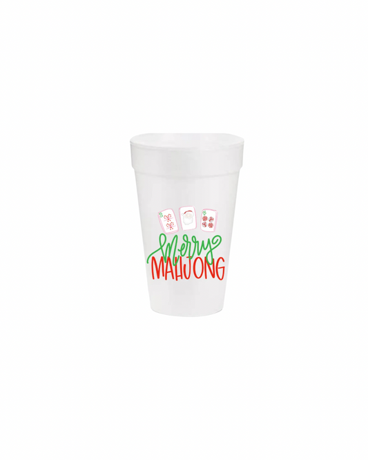 Merry Mahjong Christmas Styrofoam Cups