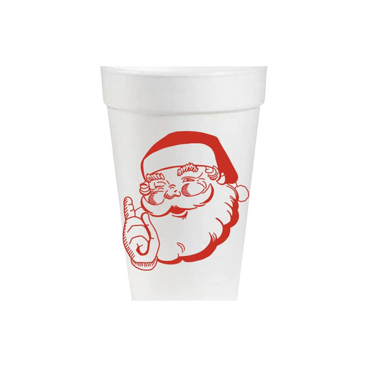 Vintage Santa Styrofoam Cups- Sleeve of 12