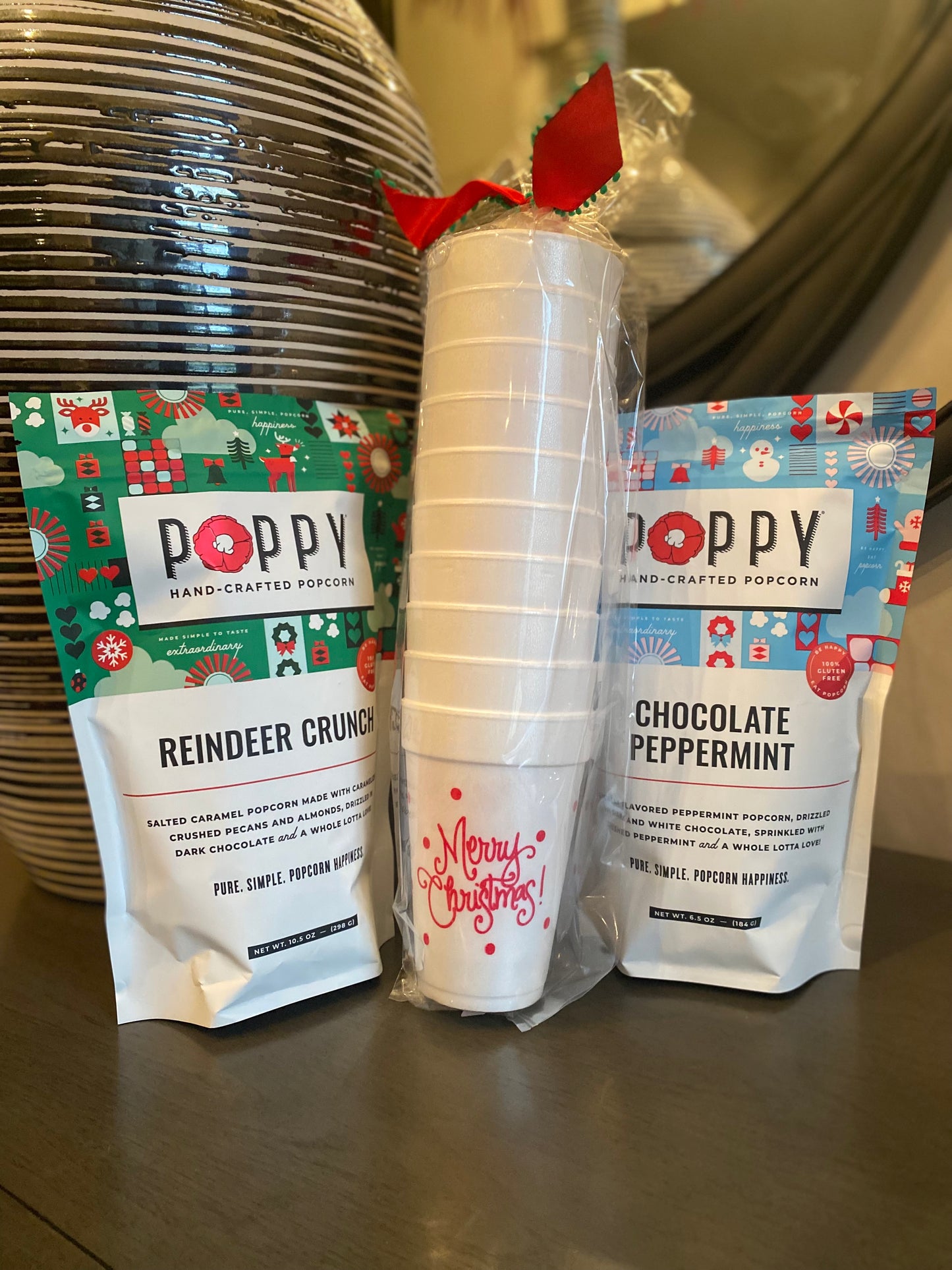 Merry Christmas with Dots Styrofoam Cups